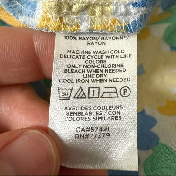 Loft Sundress Dress Size S Yellow Blue Floral Sleeveless Beach Summer Colorful - Picture 10 of 14